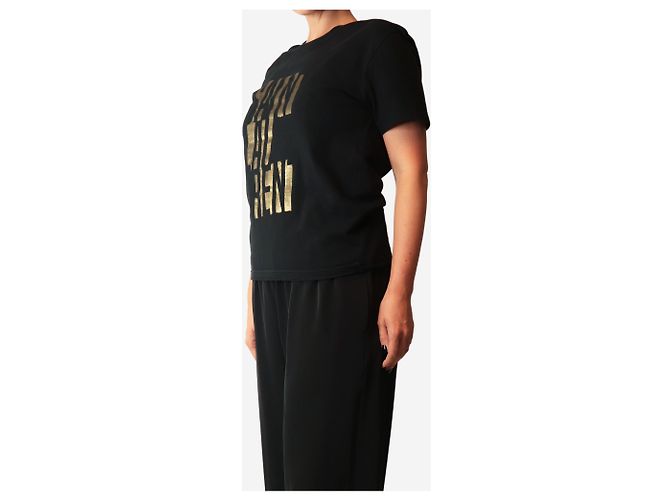 Autre Marque Top con logo grafico nero e oro - size M - vista 4