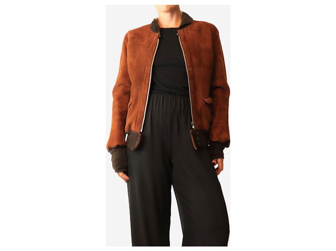 Golden Goose Deluxe Brand Brown suede flight jacket - size M - view 3