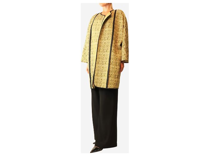 Etro Abrigo de jacquard caqui y amarillo - size UK 10 Verde - vista 3