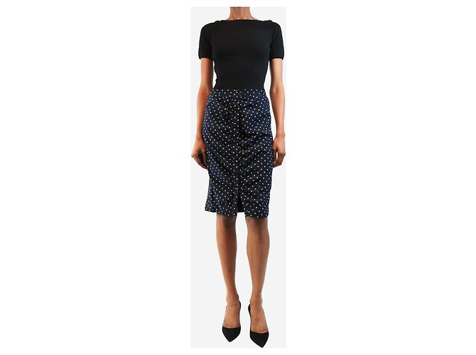 Valentino Gonna a pois blu navy - size UK 8 - vista 2