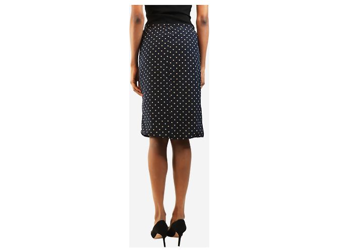 Valentino Gonna a pois blu navy - size UK 8 - vista 3