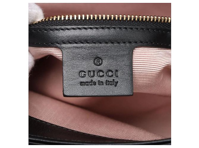 Gucci Borsa crossbody Arli in camoscio e pelle nera Nero - vista 11