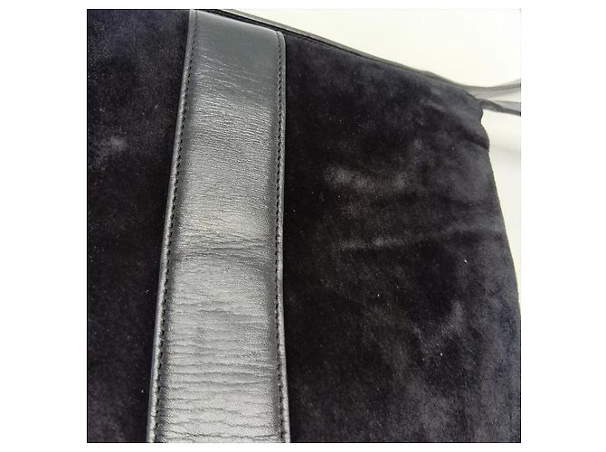 Gucci Borsa crossbody Arli in camoscio e pelle nera Nero - vista 12