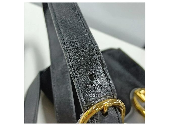 Gucci Borsa crossbody Arli in camoscio e pelle nera Nero - vista 14