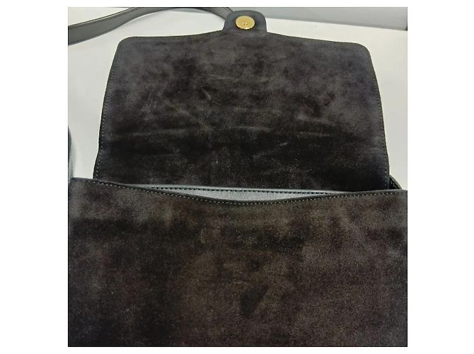 Gucci Borsa crossbody Arli in camoscio e pelle nera Nero - vista 16