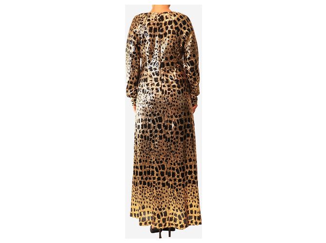 Antik Batik Abito maxi Baguy nero e oro - size M D'oro - vista 2