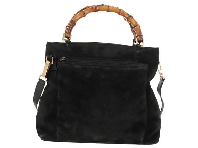 GUCCI Bamboo Hand Bag Suede 2way Black 002 2058 0508 0 - vista 13