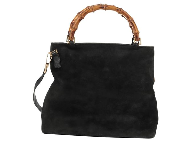 GUCCI Bamboo Hand Bag Suede 2way Black 002 2058 0508 0 - vista 2