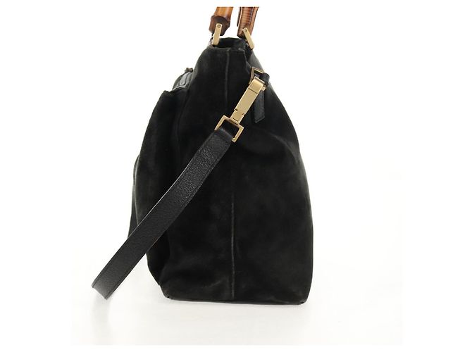 GUCCI Bamboo Hand Bag Suede 2way Black 002 2058 0508 0 - vista 3