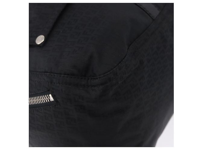 FENDI Zucchino Canvas Tote Bag Black Silver - vista 14