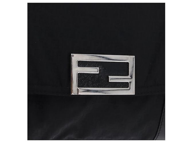 FENDI Zucchino Canvas Tote Bag Black Silver - vista 19