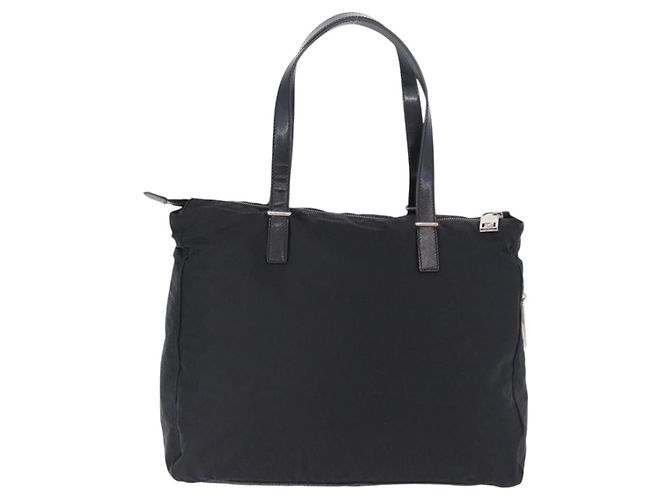 FENDI Zucchino Canvas Tote Bag Black Silver - vista 2