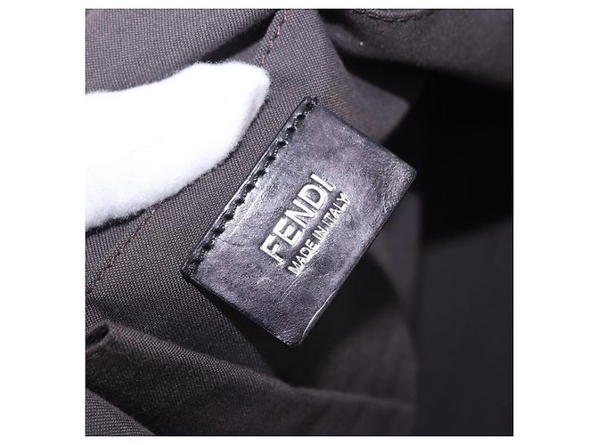 FENDI Zucchino Canvas Tote Bag Black Silver - vista 20
