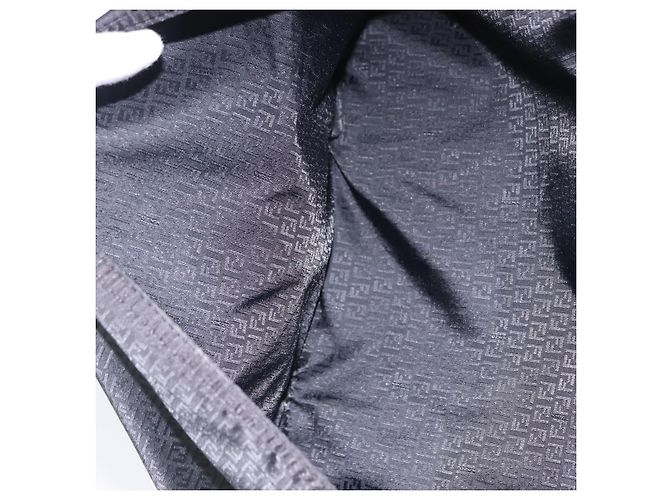 FENDI Zucchino Canvas Tote Bag Black Silver - vista 25