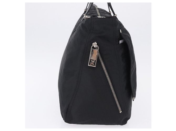 FENDI Zucchino Canvas Tote Bag Black Silver - vista 4