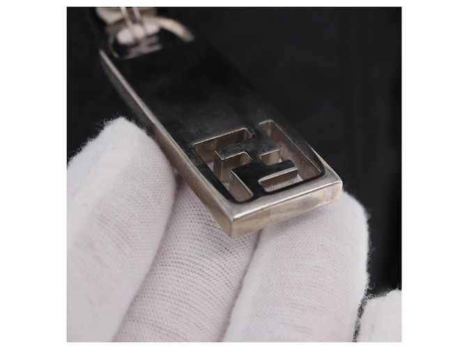 FENDI Zucchino Canvas Tote Bag Black Silver - vista 6