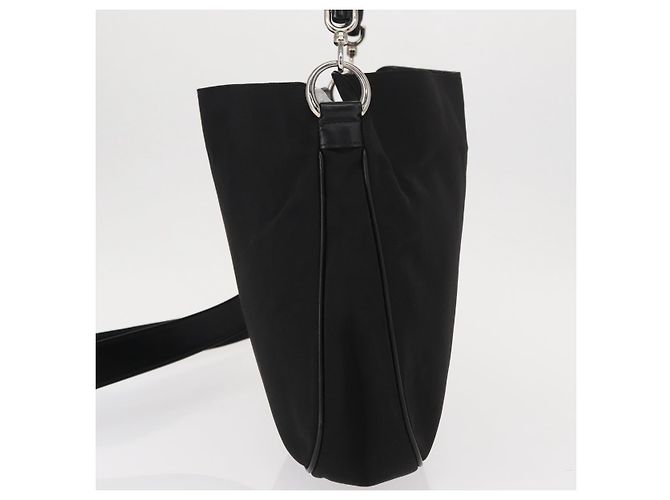 GUCCI Bamboo Shoulder Bag Nylon 2way Black Silver 001 1638 - vista 5