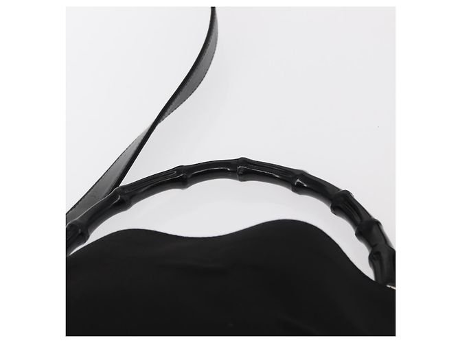 GUCCI Bamboo Shoulder Bag Nylon 2way Black Silver 001 1638 - vista 8