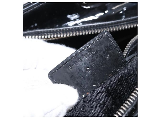 Christian Dior Canage Hand Bag Enamel 2way Black Silver - vista 12