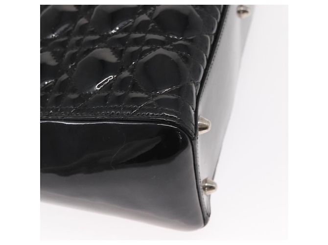 Christian Dior Canage Hand Bag Enamel 2way Black Silver - vista 16