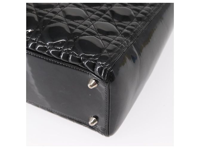 Christian Dior Canage Hand Bag Enamel 2way Black Silver - vista 17