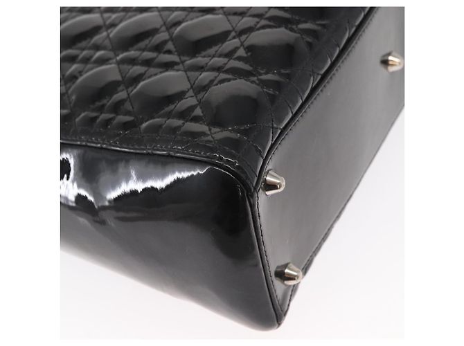 Christian Dior Canage Hand Bag Enamel 2way Black Silver - vista 18