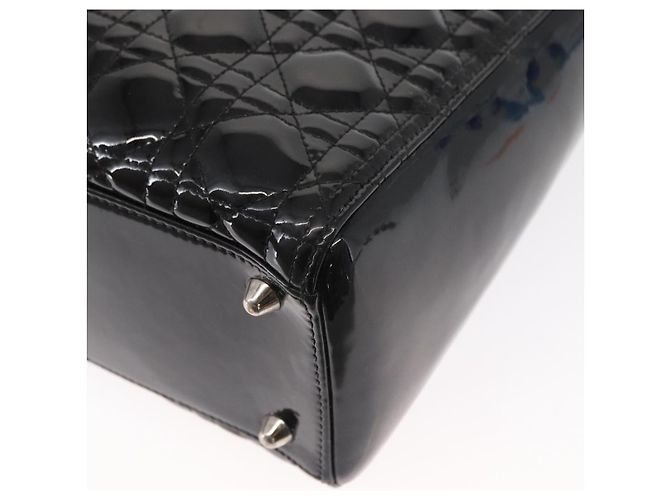 Christian Dior Canage Hand Bag Enamel 2way Black Silver - vista 19