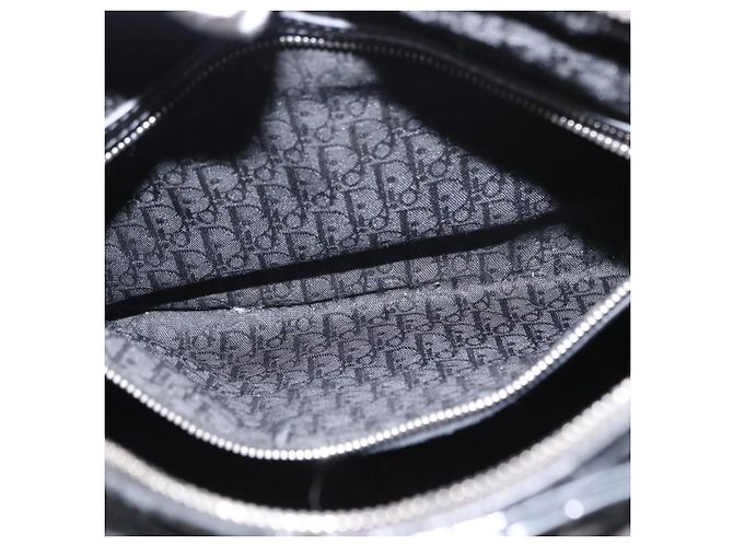 Christian Dior Canage Hand Bag Enamel 2way Black Silver - vista 25