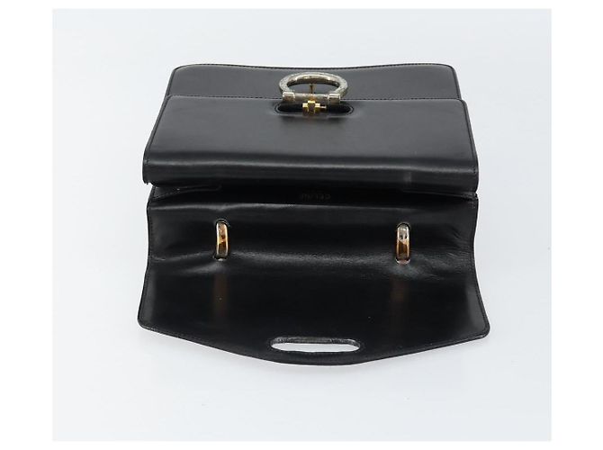 Céline CELINE Bolsa de mão em couro preto prata - vista 15