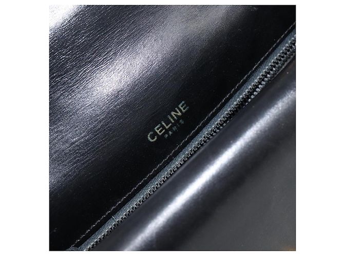 Céline CELINE Bolsa de mão em couro preto prata - vista 16