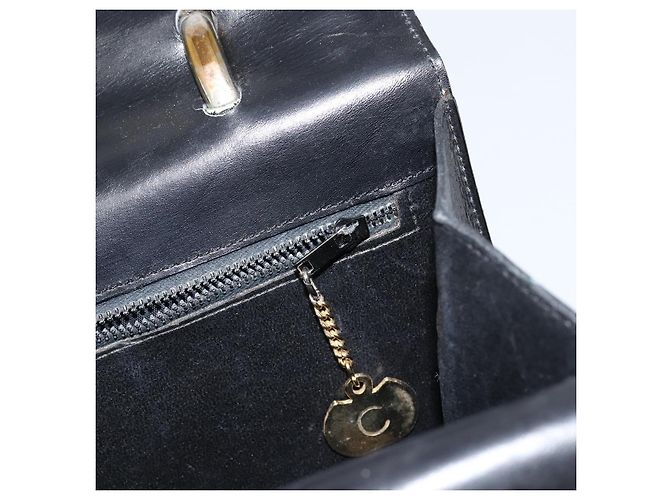 Céline CELINE Bolsa de mão em couro preto prata - vista 20