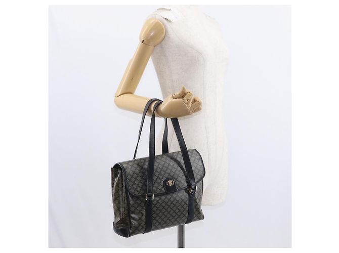 Céline CELINE Macadam Canvas Shoulder Bag PVC Black Gold - vista 25