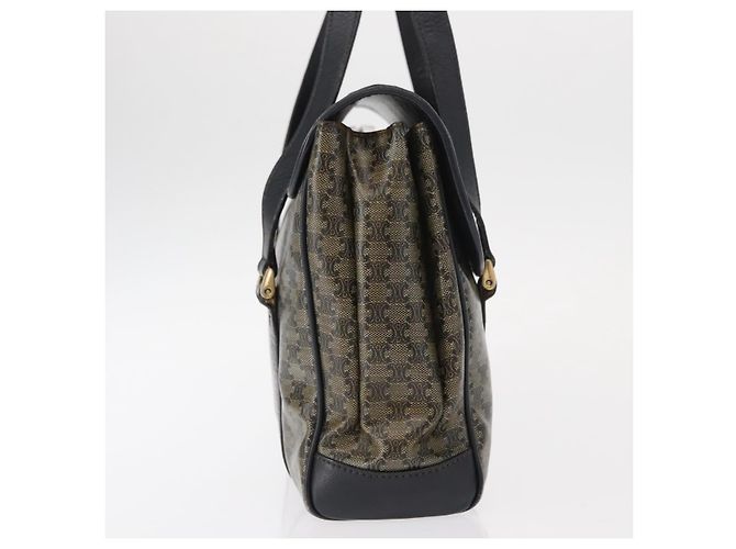 Céline CELINE Macadam Canvas Shoulder Bag PVC Black Gold - vista 4