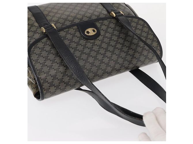 Céline CELINE Macadam Canvas Shoulder Bag PVC Black Gold - vista 6