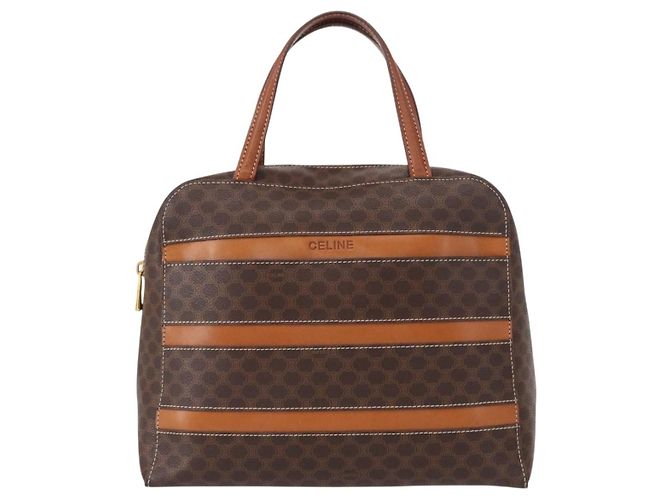 Céline CELINE Macadam Canvas Handtasche PVC Leder Braun Gold - Ansicht 14