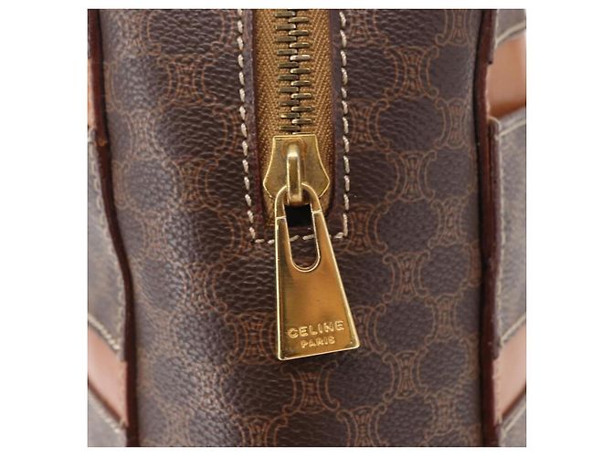 Céline CELINE Macadam Canvas Handtasche PVC Leder Braun Gold - Ansicht 18