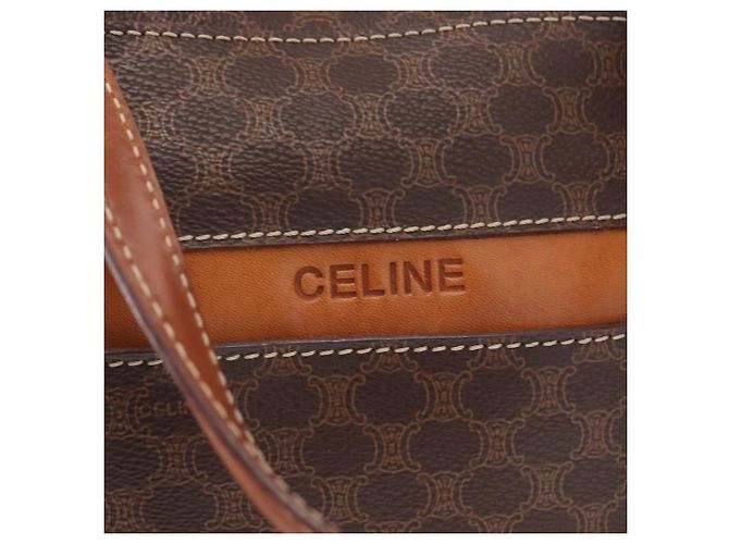 Céline CELINE Macadam Canvas Handtasche PVC Leder Braun Gold - Ansicht 19