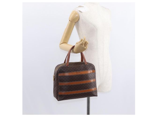 Céline CELINE Macadam Canvas Handtasche PVC Leder Braun Gold - Ansicht 25