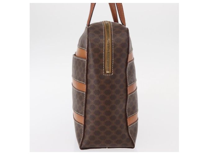 Céline CELINE Macadam Canvas Handtasche PVC Leder Braun Gold - Ansicht 4