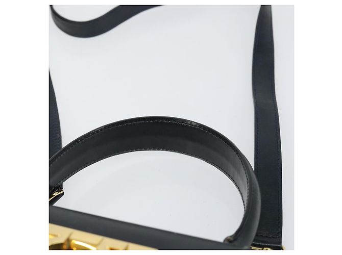 Salvatore Ferragamo Gancini Hand Bag Leather 2way Navy Gold - vista 14