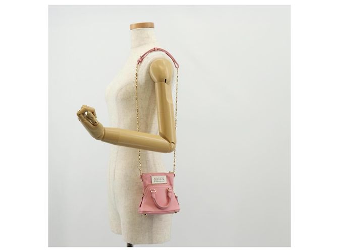 Maison Martin Margiela Maison Margiela Chain Shoulder Pouch 5AC Baby Leather 2way Pink - vista 25