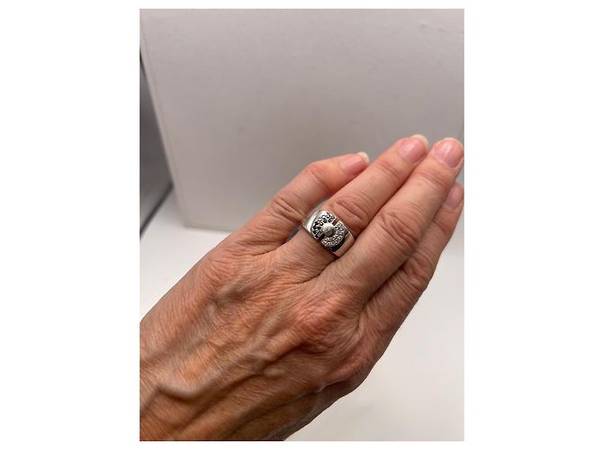 Autre Marque Weißgold- und Diamantring Silber Hardware - Ansicht 2