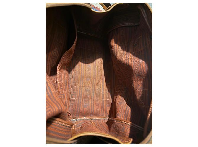Borsa da viaggio Yves Saint Laurent in tela monogram Marrone Nero - vista 5