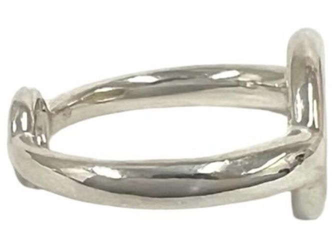 Ring Hermès Anel Sellier Hermes Prata Dourado - vista 5