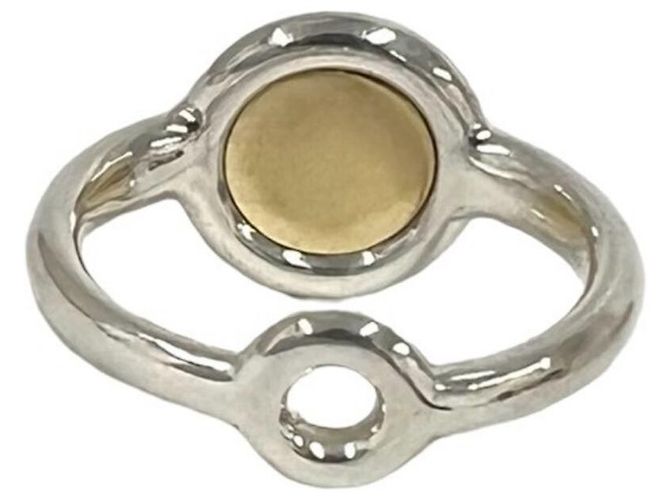 Ring Hermès Anel Sellier Hermes Prata Dourado - vista 6