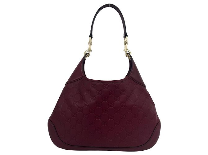 Gucci Guccissima Schultertasche aus Leder Rot Bordeaux - Ansicht 3