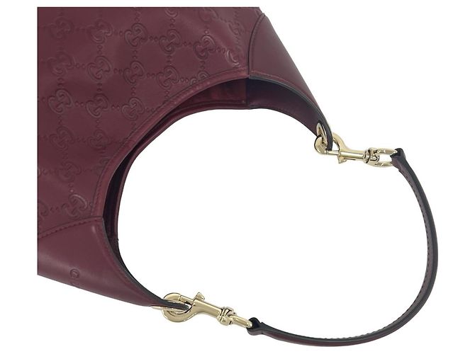 Gucci Guccissima Schultertasche aus Leder Rot Bordeaux - Ansicht 4