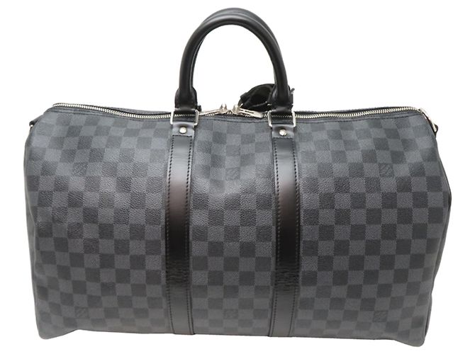 Louis Vuitton Keepall Bandoulière 45 Boston Bag Nero - vista 2