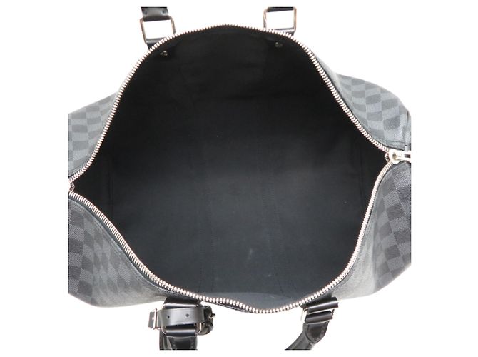 Louis Vuitton Keepall Bandoulière 45 Boston Bag Nero - vista 6