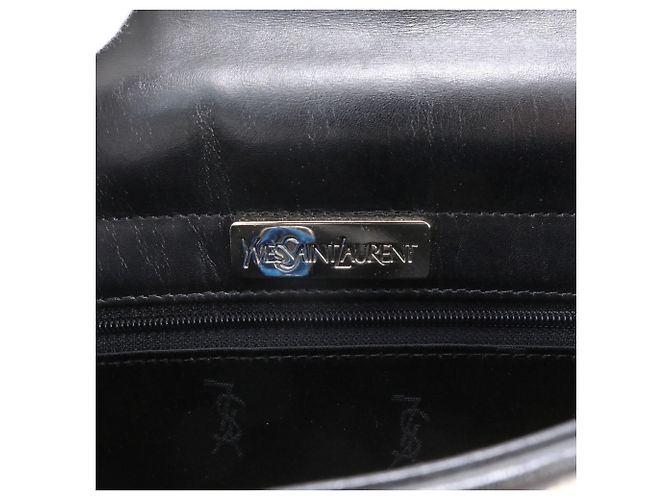 Borsa a tracolla con catena in pelle e pelo di vitello YSL Yves Saint Laurent Nero Multicolore - vista 8